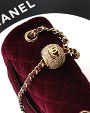 Kitlife Chanel 25B Burgundy Velvet Bag With Rhinestone Balls AS1786 18cm - 2