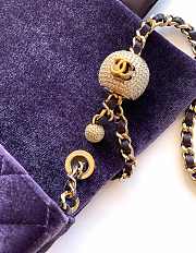 Kitlife Chanel 25B Purple Velvet Bag With Rhinestone Balls AS1786 18cm  - 5