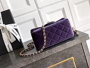 Kitlife Chanel 25B Purple Velvet Bag With Rhinestone Balls AS1786 18cm  - 6