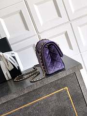 Kitlife Chanel 25B Purple Velvet Bag With Rhinestone Balls AS1786 18cm  - 2