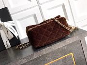 Kitlife Chanel 25B Brown Velvet Bag With Rhinestone Balls AS1786 18cm  - 6