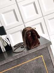 Kitlife Chanel 25B Brown Velvet Bag With Rhinestone Balls AS1786 18cm  - 2