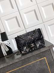 Kitlife Chanel 25B CF Black Dense Sequins Beaded Bag 20cm - 1