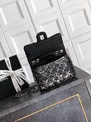 Kitlife Chanel 25B CF Black Dense Sequins Beaded Bag 20cm - 3