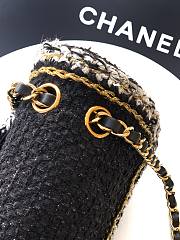 Kitlife Chanel 25k Woven Tweed Handle Bag Black & White 25cm - 6