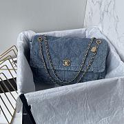 Kitlife Chanel Large Flap-top Handbag Blue Denim AS5734  24x35x10cm - 1