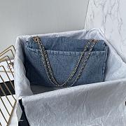Kitlife Chanel Large Flap-top Handbag Blue Denim AS5734  24x35x10cm - 4