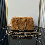 Kitlife Chanel Mini Handle Bowling Ball Classic Quilted Flap Bag Brown 18.5x11.5x10cm - 1