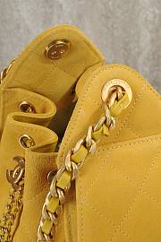 Kitlife Chanel 25s Drawstring Bucket  Hobo Bag Yellow Suede Leather 20x22x12.5cm - 5