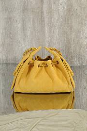Kitlife Chanel 25s Drawstring Bucket  Hobo Bag Yellow Suede Leather 20x22x12.5cm - 3