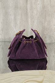Kitlife Chanel 25s Drawstring Bucket Hobo Bag Purple Suede Leather 20x22x12.5cm  - 6