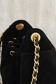 Kitlife Chanel 25s Drawstring Bucket Hobo Bag Black Suede Leather 20x22x12.5cm  - 6