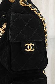 Kitlife Chanel 25s Drawstring Bucket Hobo Bag Black Suede Leather 20x22x12.5cm  - 3