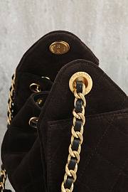 Kitlife Chanel 25s Drawstring Bucket Hobo Bag Dark Brown Suede Leather 20x22x12.5cm  - 6