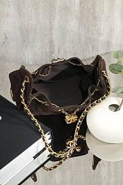 Kitlife Chanel 25s Drawstring Bucket Hobo Bag Dark Brown Suede Leather 20x22x12.5cm  - 2