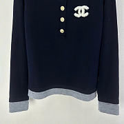 Kitlife Chanel Blocked Collared Knit Long-Sleeve Top - 5