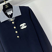 Kitlife Chanel Blocked Collared Knit Long-Sleeve Top - 2