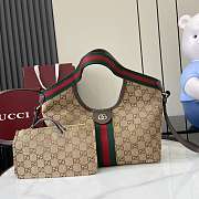 Kitlife Gucci Giglio Small Tote Bag Beige And Brown GG Canvas ‎860845 25x20x15cm - 1