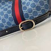 Kitlife Gucci Giglio Small Tote Bag Blue And White GG Canvas ‎860845 25x20x15cm  - 3