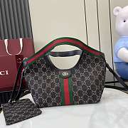 Kitlife Gucci Giglio Small Tote Bag Black And White GG Canvas ‎860845 25x20x15cm  - 1