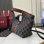 Kitlife Gucci Giglio Small Tote Bag Black And White GG Canvas ‎860845 25x20x15cm  - 4