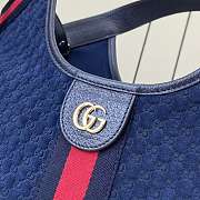 Kitlife Gucci Giglio Small Tote Bag Dark Blue Suede 860845 25x20x15cm  - 2
