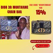 Kitlife Dior 30 Montaigne Chain Bag Blue Dior Oblique Jacquard  - 1