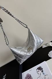 Kitlife Chanel 25s Hobo Bag Silver Lambskin AS5528 17x26x8.5cm  - 5