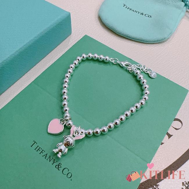 Kitlife Tiffany & Co. Silver Bead Bracelet With Rabbit & Heart Tag  - 1