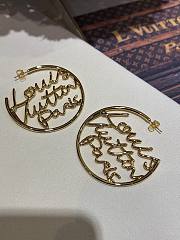 Kitlife Louis Vuitton 2025 Hollowed-out Gold Letter Hoop Earrings - 1