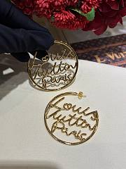 Kitlife Louis Vuitton 2025 Hollowed-out Gold Letter Hoop Earrings - 3