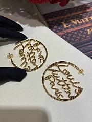 Kitlife Louis Vuitton 2025 Hollowed-out Gold Letter Hoop Earrings - 4
