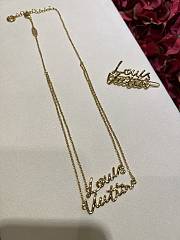 Kitlife Louis Vuitton 2025 Gold Letter Double Layer Chain Necklace - 1
