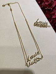 Kitlife Louis Vuitton 2025 Gold Letter Double Layer Chain Necklace - 5