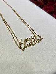 Kitlife Louis Vuitton 2025 Gold Letter Double Layer Chain Necklace - 3