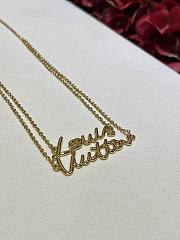 Kitlife Louis Vuitton 2025 Gold Letter Double Layer Chain Necklace - 2