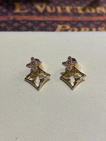 Kitlife Louis Vuitton Floragram Pink Diamond Flower Earrings