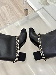 Kitlife Chanel High-heeled Boots Black Sheepskin & Grosgrain Fabric - 5