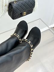 Kitlife Chanel High-heeled Boots Black Sheepskin & Grosgrain Fabric - 4