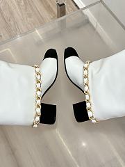 Kitlife Chanel High-heeled Boots White Sheepskin & Grosgrain Fabric  - 3