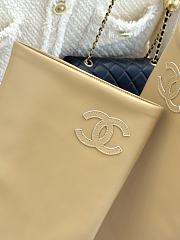 Kitlife Chanel High-heeled Boots Beige Sheepskin & Grosgrain Fabric  - 3