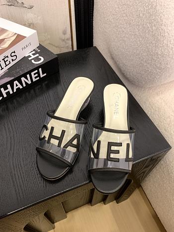 Kitlife Chanel 2025 Interlocking CC Logo Flip Flops Sandals Black