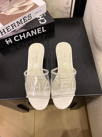 Kitlife Chanel 2025 Interlocking CC Logo Flip Flops Sandals White