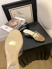 Kitlife Chanel 2025 Interlocking CC Logo Flip Flops Sandals Brown - 4