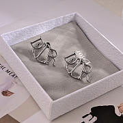 Kitlife Dior Monogram Earrings Silver - 2