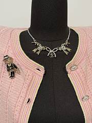 Kitlife Chanel 25k Gold And Silver Double Bow Crystal Necklace  - 5