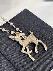 Kitlife Chanel 25P Gold Deer Full Diamond Double C Pearl Necklace  - 6