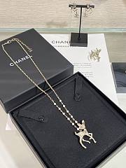 Kitlife Chanel 25P Gold Deer Full Diamond Double C Pearl Necklace  - 4