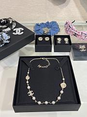 Kitlife Chanel Gold Full-Diamond Double C Brushed Round Pearl Necklace - 1