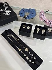 Kitlife Chanel Gold Full-Diamond Double C Brushed Round Pearl Necklace - 6